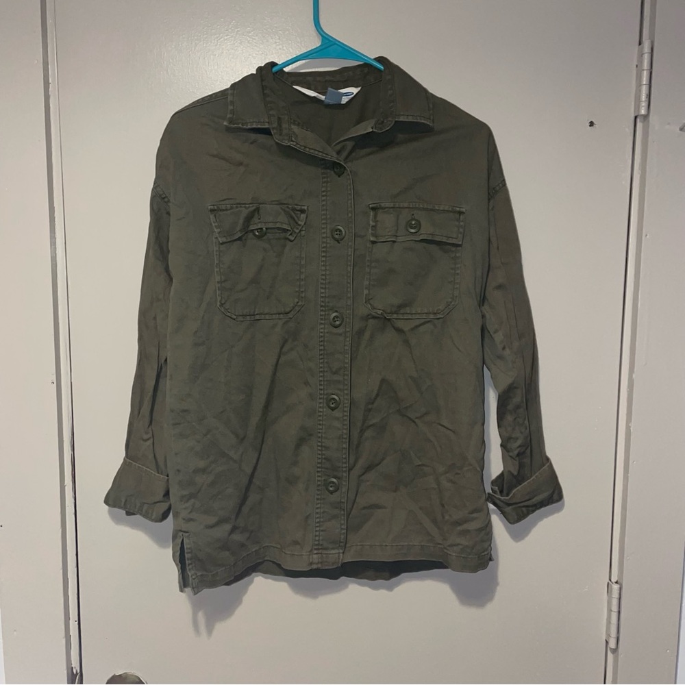 Old Navy Olive Green Button-Up Shirt